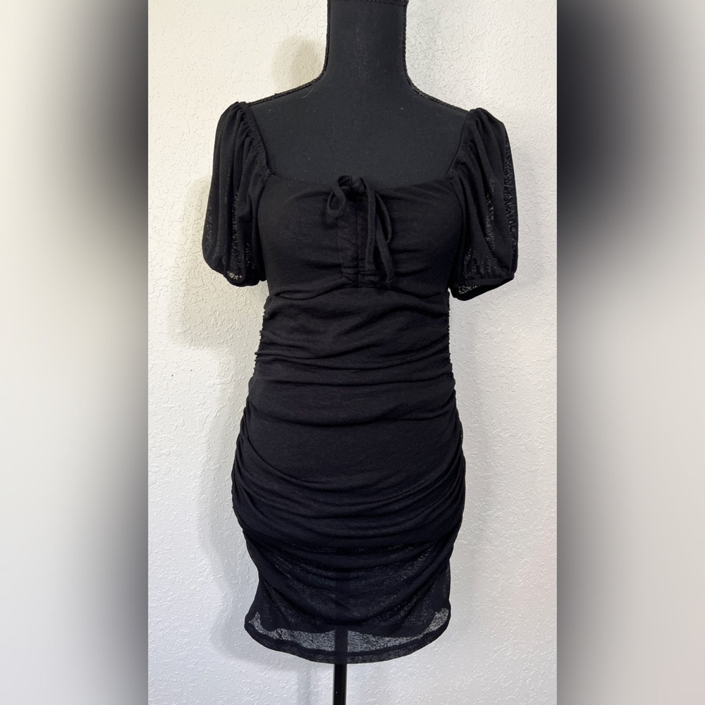 TOPSHOP Ruched Minidress In Black - 6 - Picture 2 of 13